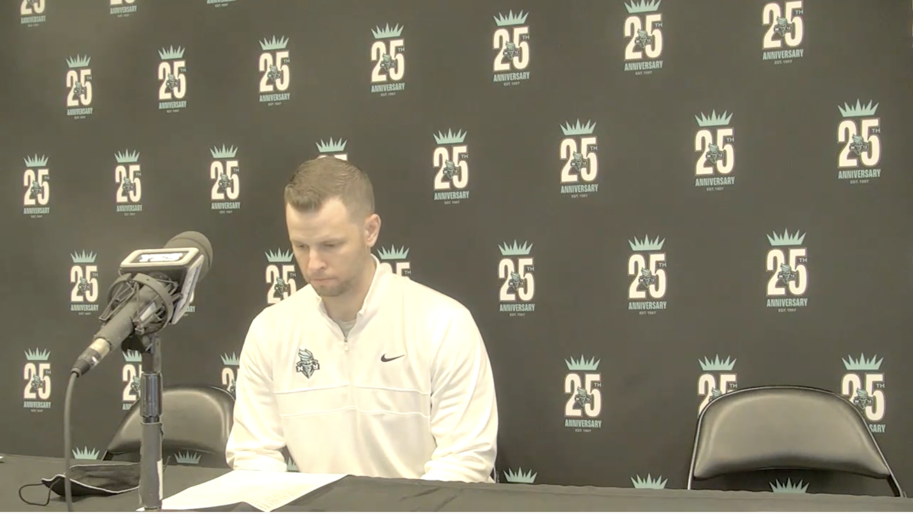 Walt Hopkins talks to the media, August 25, 2021. (WNBA Media Central)