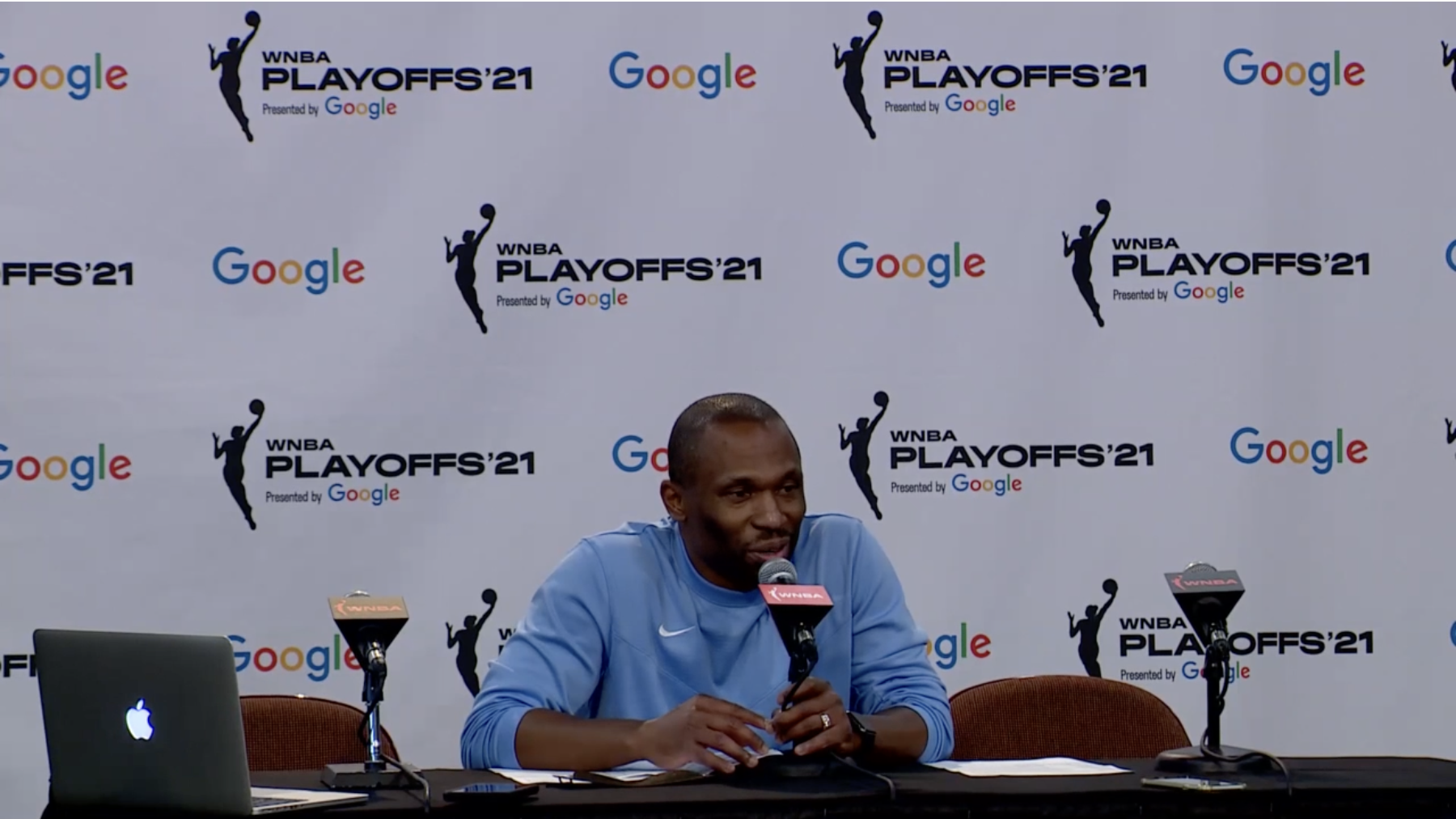 James Wade. (Screenshot via WNBA Media Central)