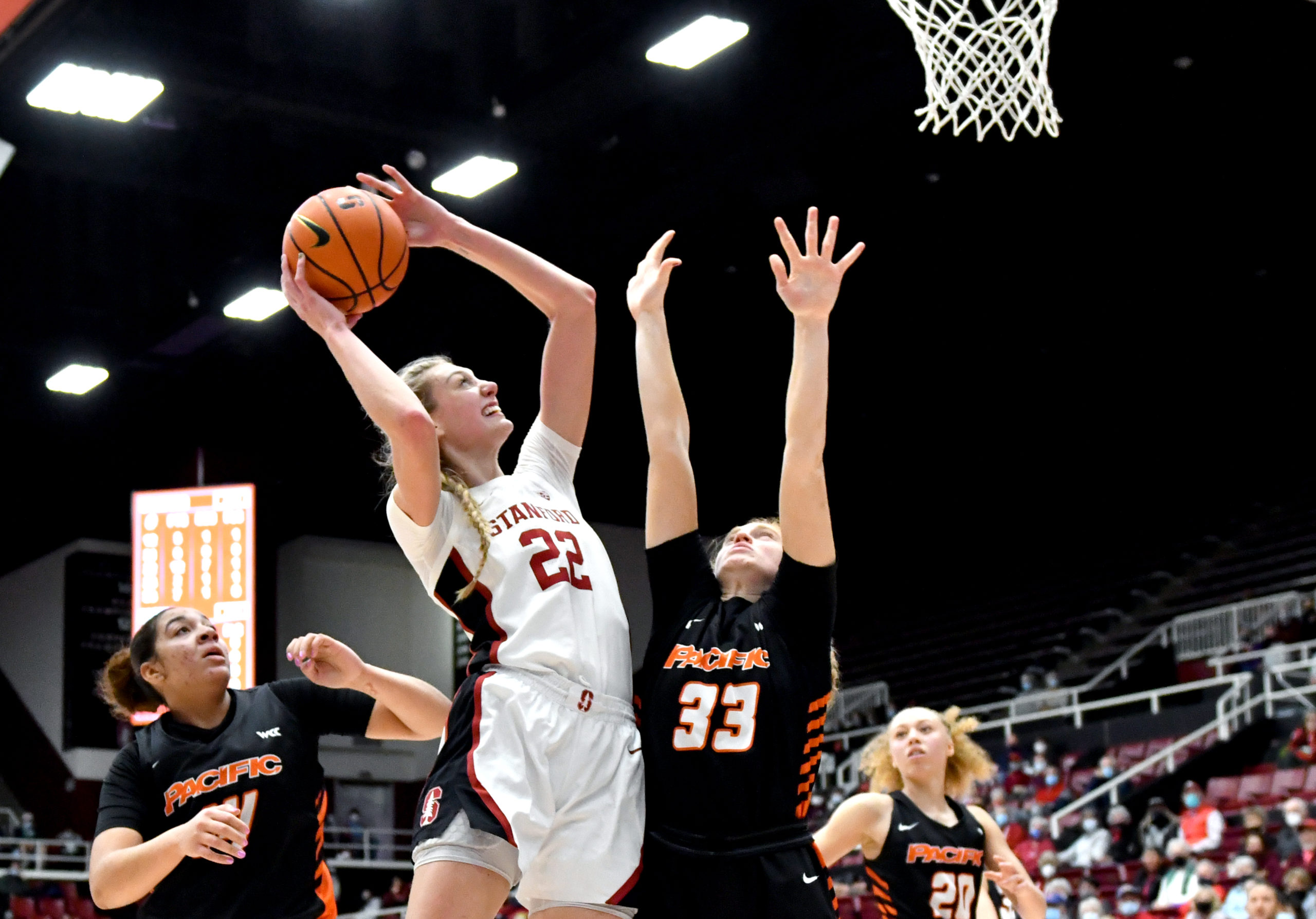 STANFORD, CA - DECEMBER 12: Cameron Brink during a game between Pacific and Stanford University at Maples Pavilion on December 12, 2021 in Stanford, California.