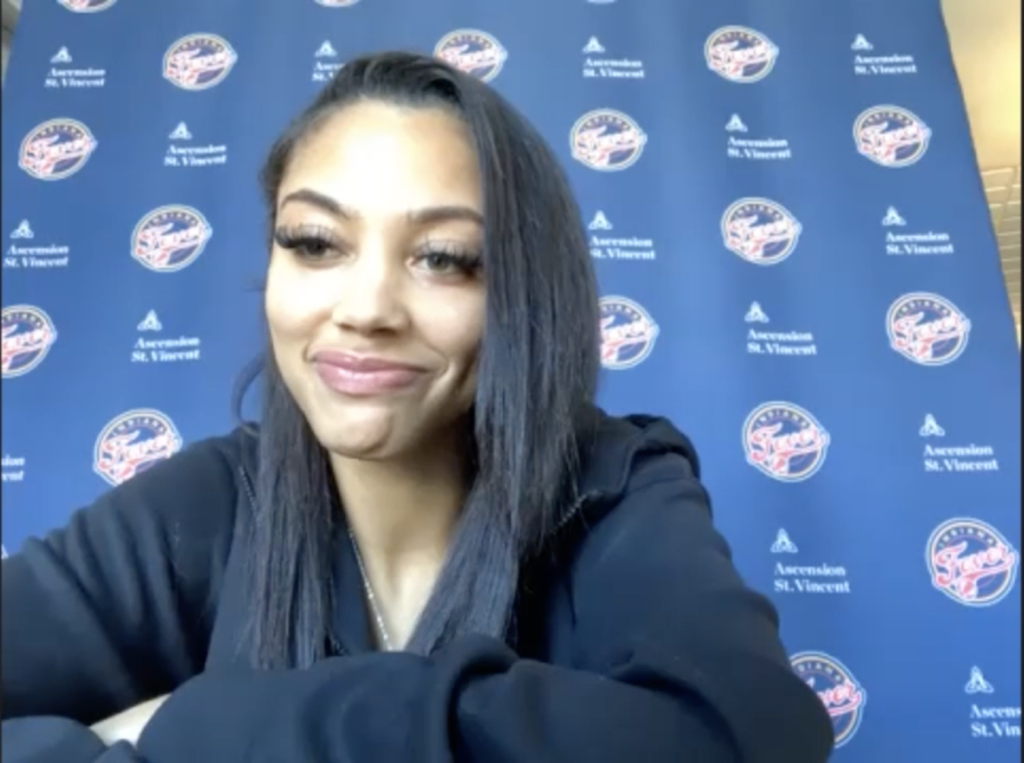 Kysre Gondrezick. (screenshot via WNBA Media Central)
