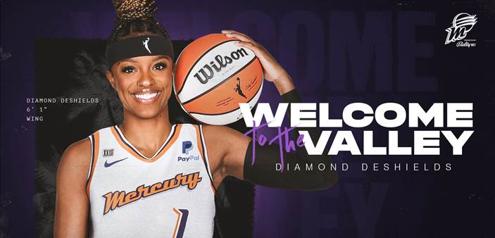The Phoenix Mercury officially traded for - and signed - Diamond DeShields on Thursday.
