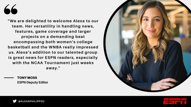 Alexa Philippou. (photo courtesy of ESPN)