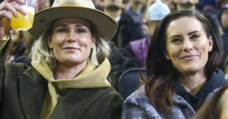 Ashlyn Harris and Ali Krieger at Madison Square Garden. (photo courtesy of Gotham FC)