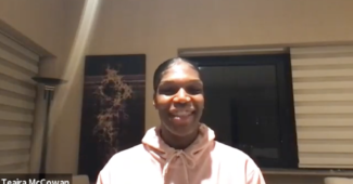 Teaira McCowan. (screenshot from media Zoom)