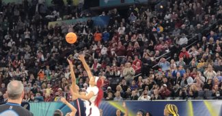 Tipoff at the national final, UConn vs. South Carolina. (Howard Megdal photo)