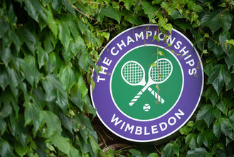The Championships logo surrounded by ivy on ahead of The Championships 2018 at The All England Lawn Tennis Club, Wimbledon. Day -12 Wednesday 20/06/2018. Credit: AELTC/Thomas Lovelock.