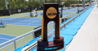 A picture of the NCAA tennis trophy