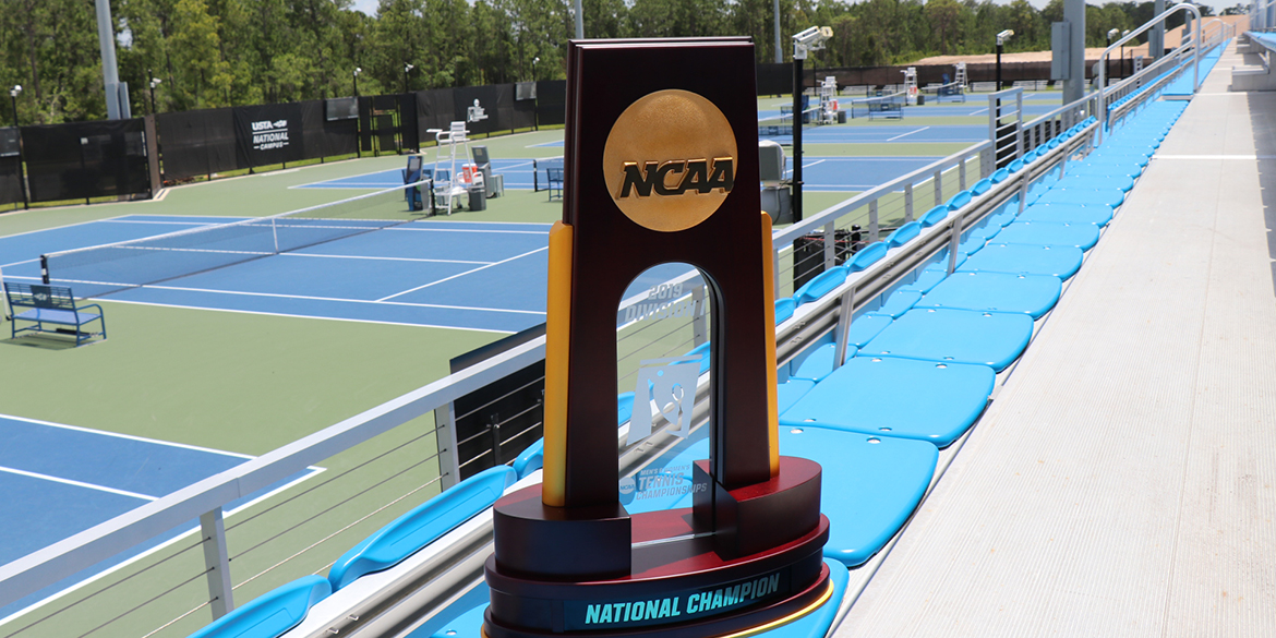 A picture of the NCAA tennis trophy