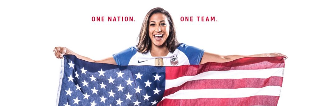 Christen Press won't be wearing the red, white and blue this summer. (Photo courtesy of Press' Twitter)