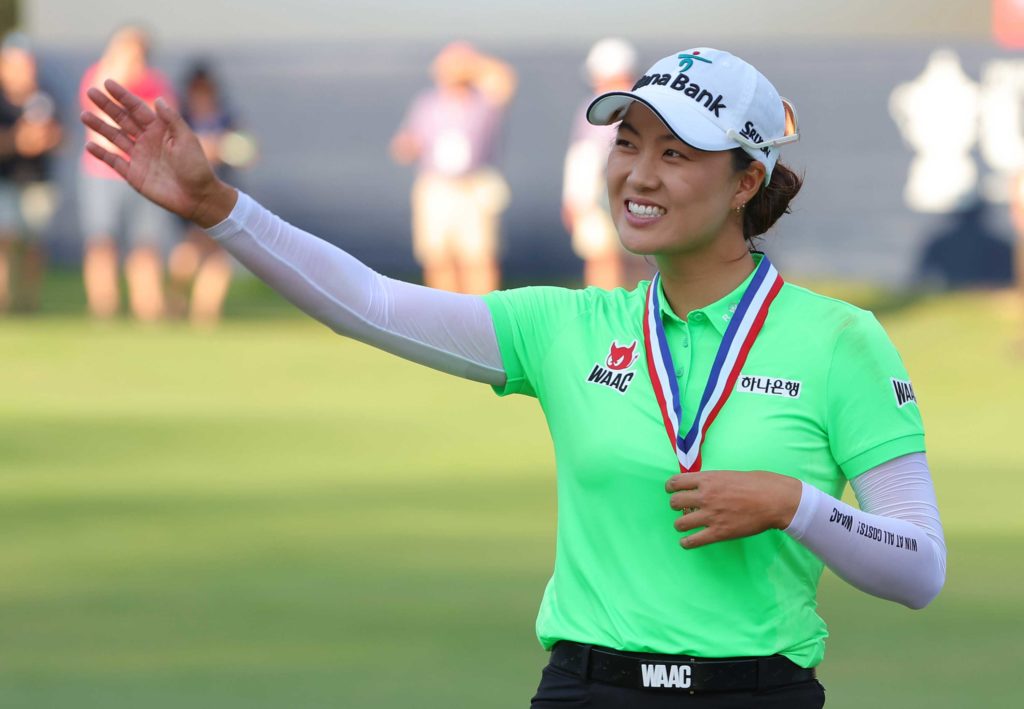 SOUTHERN PINES, NORTH CAROLINA - JUNE 05: Minjee Lee of Australia reacts after winning the 77th U.S. Women's Open at Pine Needles Lodge and Golf Club on June 05, 2022 in Southern Pines, North Carolina. (Photo by Kevin C. Cox/Getty Images)