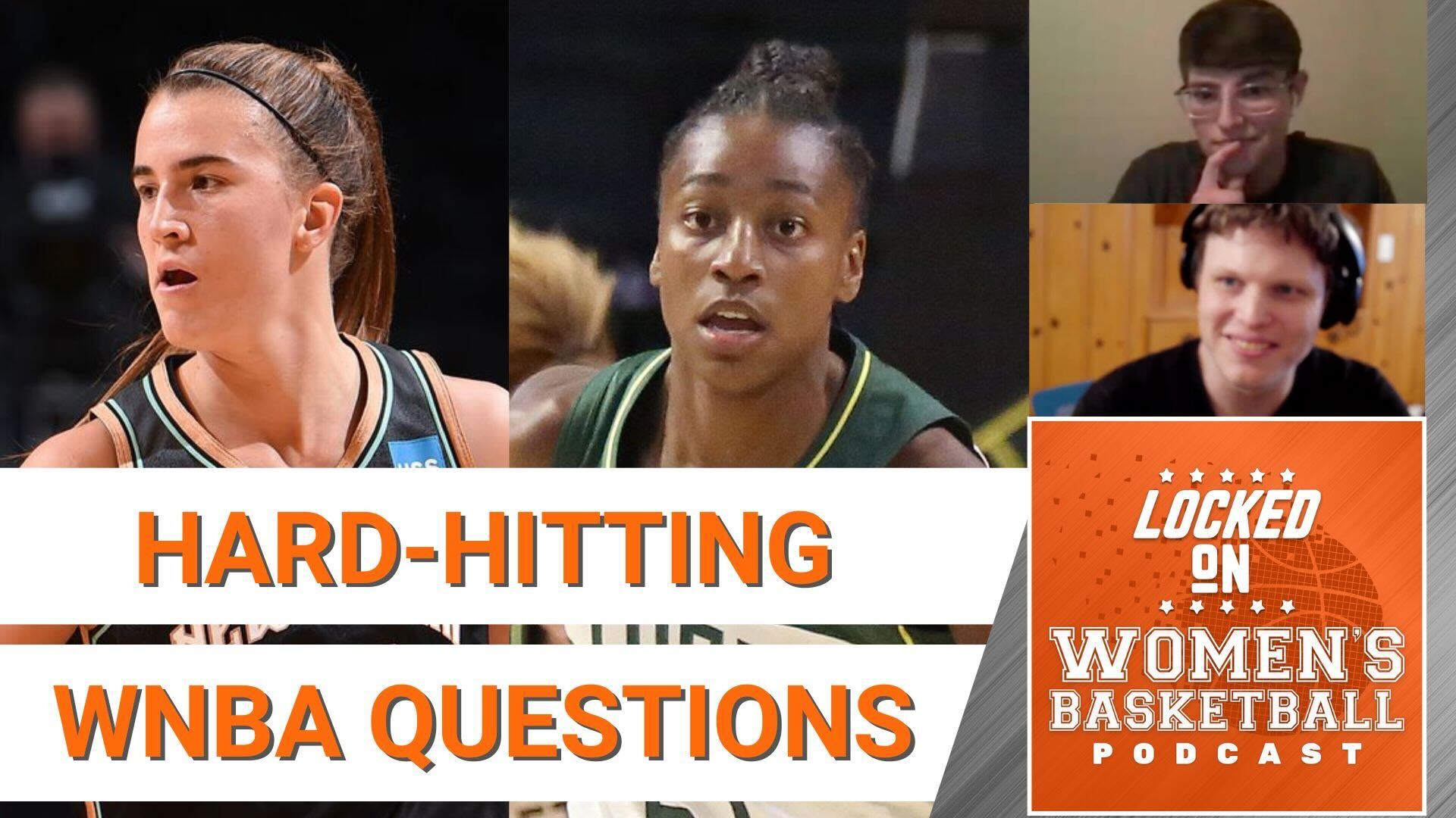 Close-up photos of New York Liberty guard Sabrina Ionescu and Seattle Storm guard Jewell Loyd.