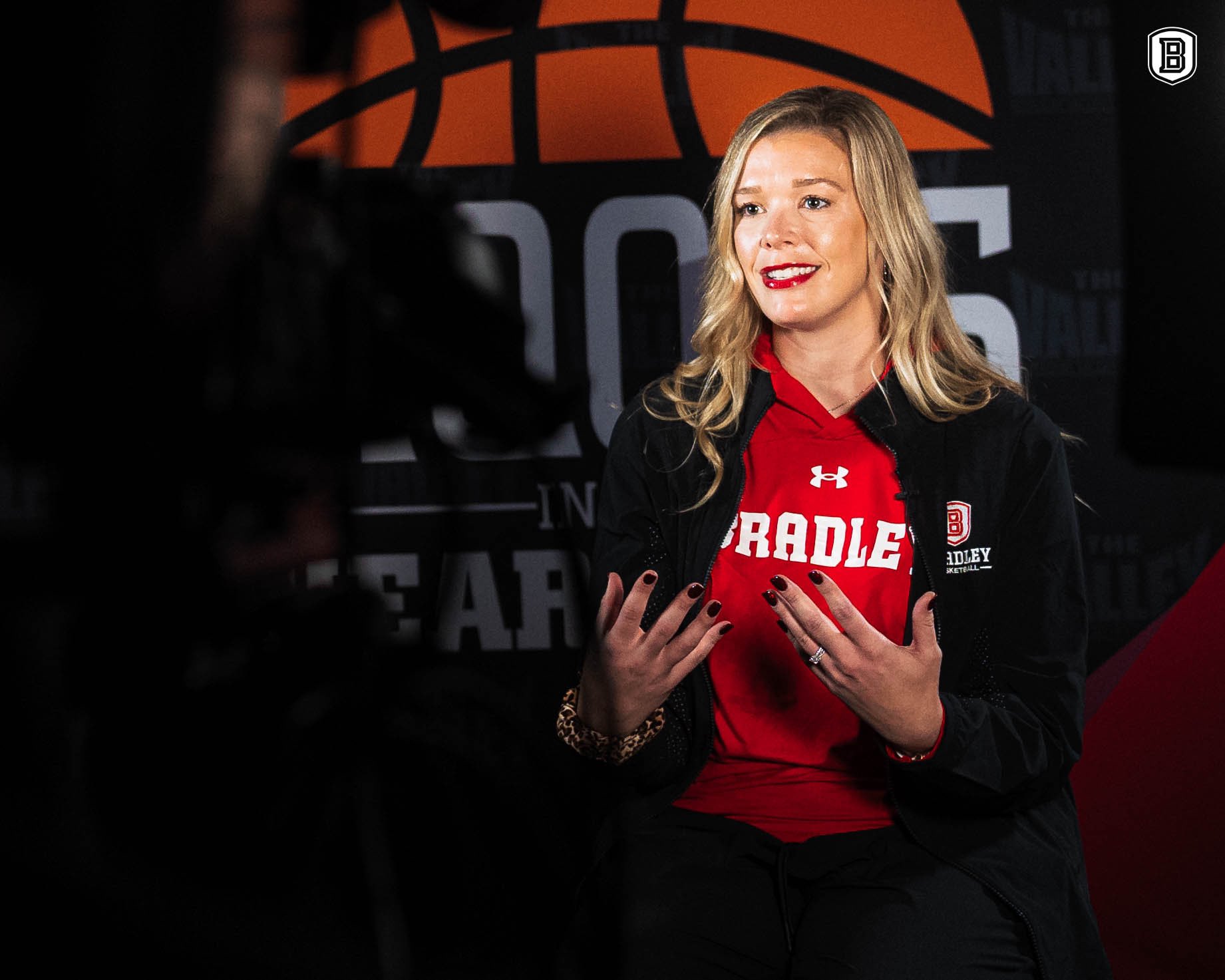 Kate Popovec-Goss at Missouri Valley Conference media day.