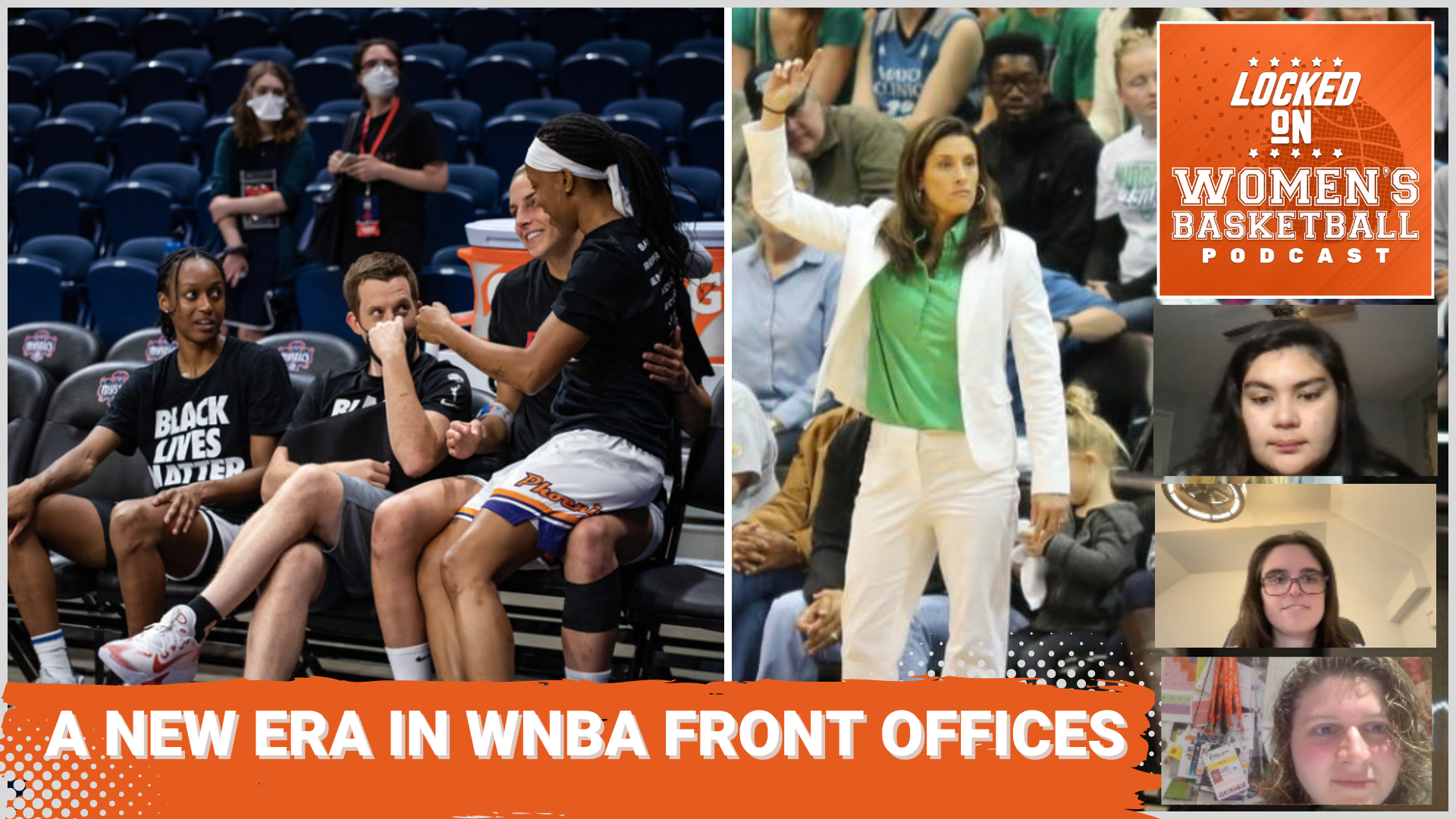 Thumbnail preview for the Locked on Women's Basketball podcast episode about the changing of WNBA front offices