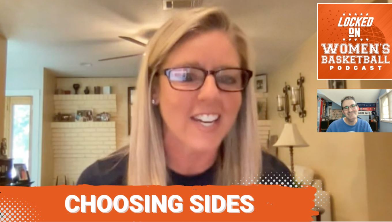 Fever head coach Christie Sides is featured on a Locked on Women's Basketball graphic that says "Choosing Sides" alongside a thumbnail of host Howard Megdal.