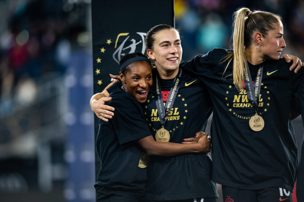 The Portland Thorns and Crystal Dunn (left) were at the center of a lot of storylines from the year in women's soccer. (Photo credit: Domenic Allegra)