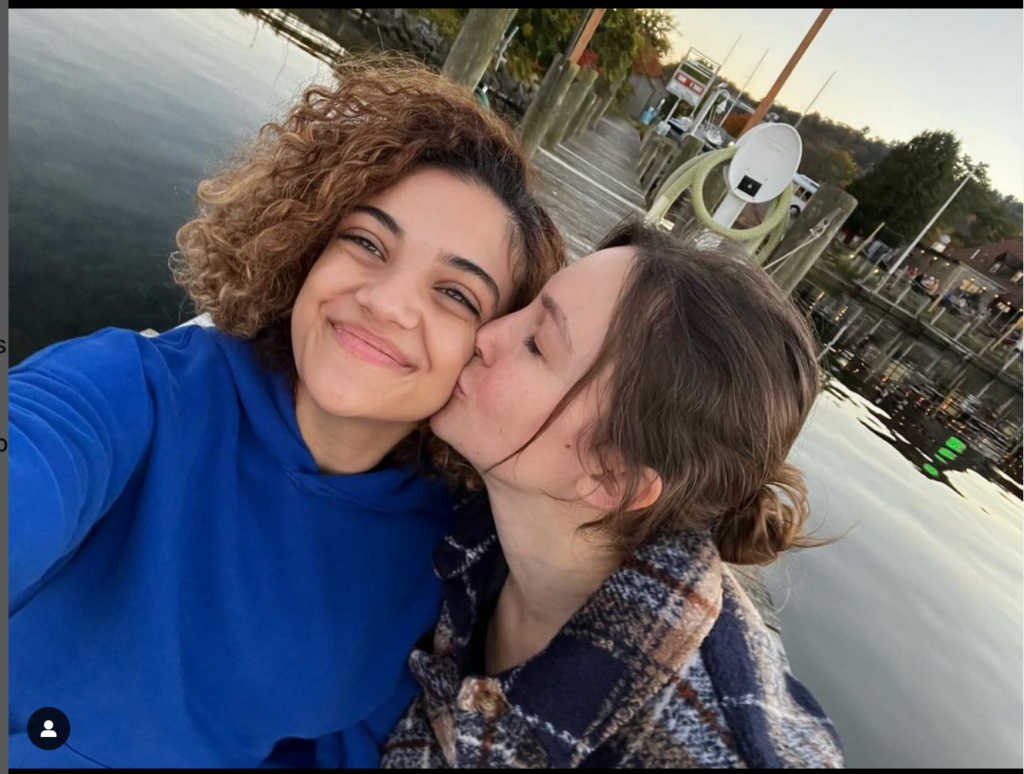 An instagram photo of Laurie Hernandez and Charlotte Drury from their two-year anniversary.