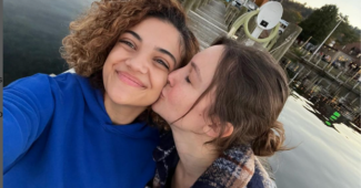 An instagram photo of Laurie Hernandez and Charlotte Drury from their two-year anniversary.