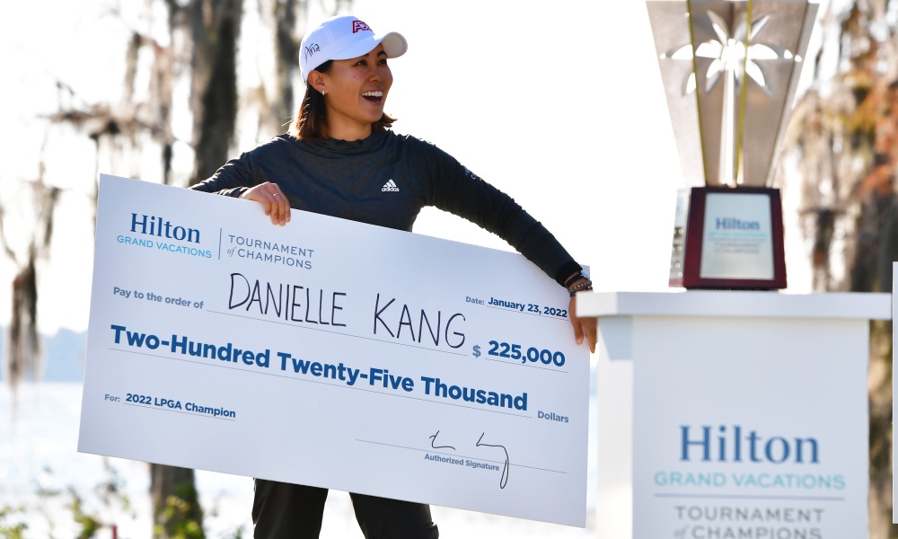Danielle Kang after winning the 2022 Hilton Grand Vacations Tournament of Champions. 

Photo: Julio Aguilar/Getty Images