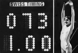 Nadia Comaneci's perfect 1 ... I mean, 10./Getty Images
