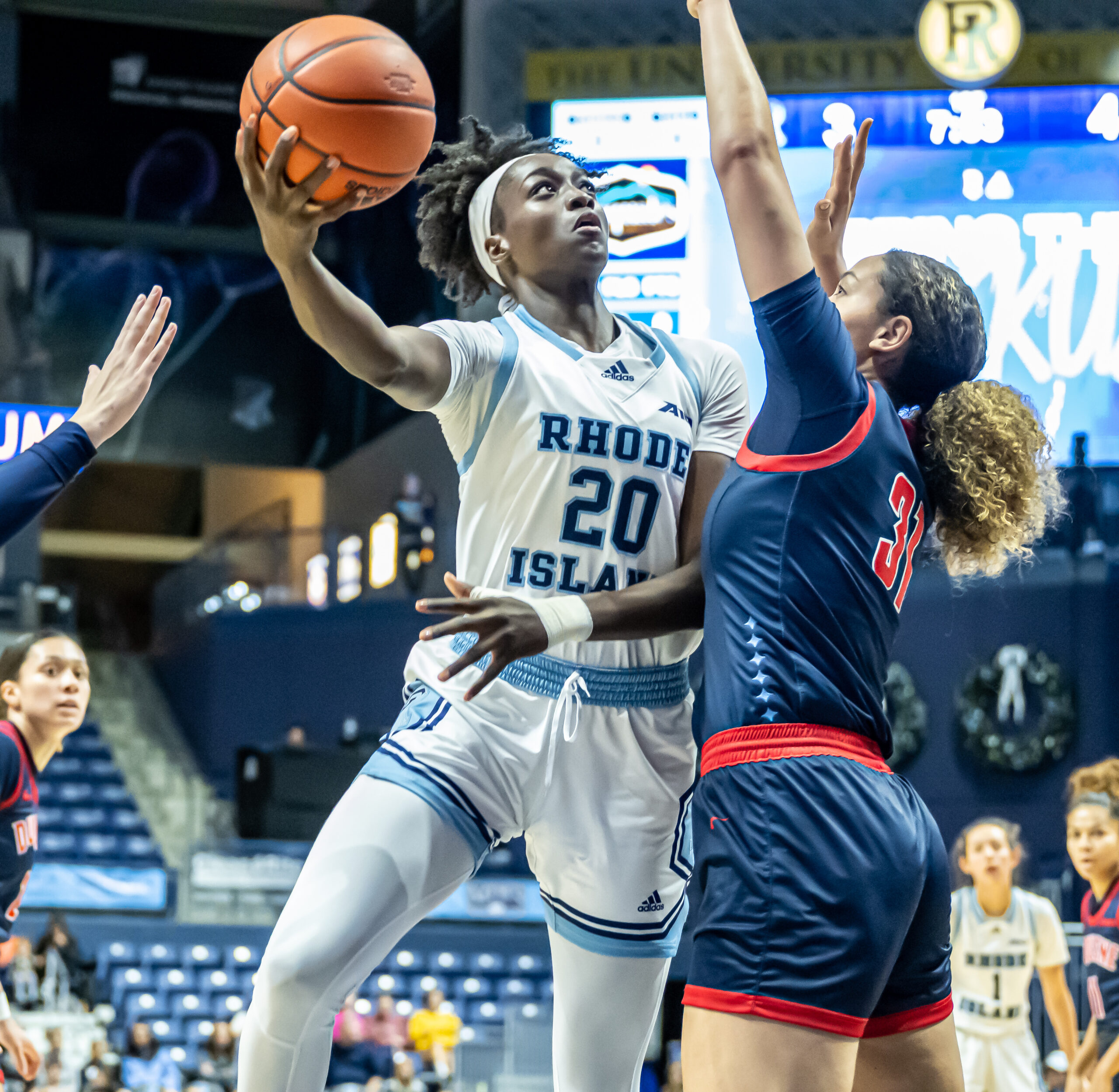 Mayé Touré goes up for a right-handed layup against Duquesne.