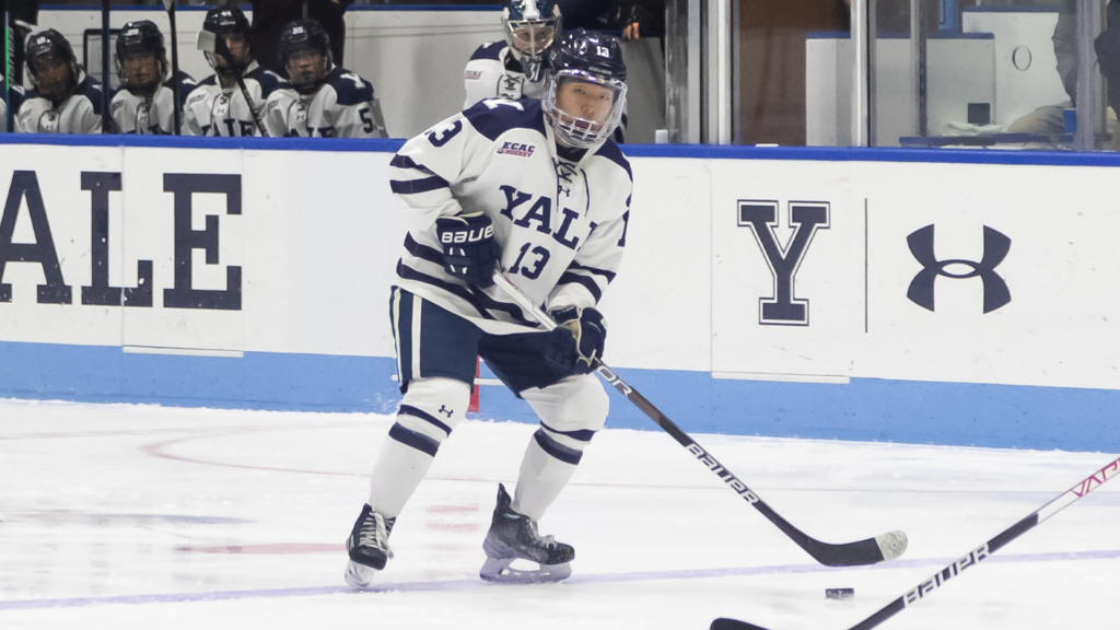 Grace Lee skates on the ice during a recent Yale women's hockey match. (Photo Credit / Steve Musco, Yale Women's Hockey)
