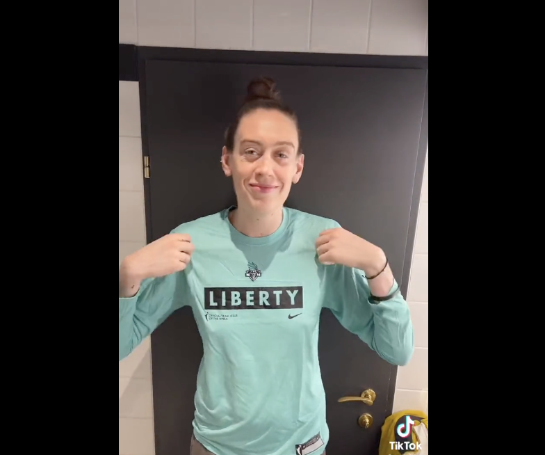 Breanna Stewart of the New York Liberty. (Screenshot from Stewart's Twitter account)