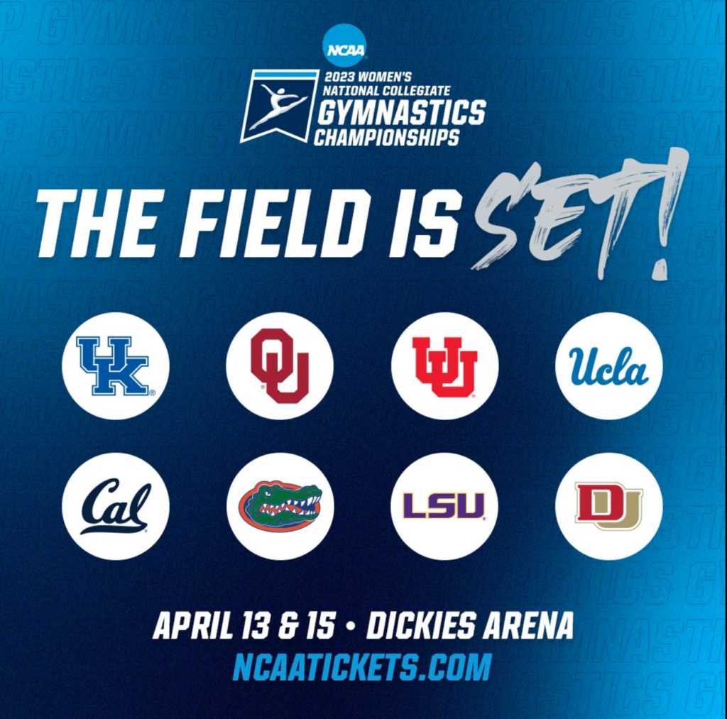 The elite eight are headed to Fort Worth for nationals next week. )Photo Credit / Inside Gymnastics)