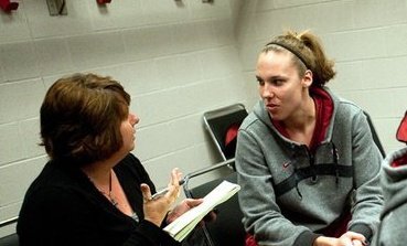 Michelle Smith with Kayla Pedersen of Stanford. (photo courtesy of Michelle Smith)
