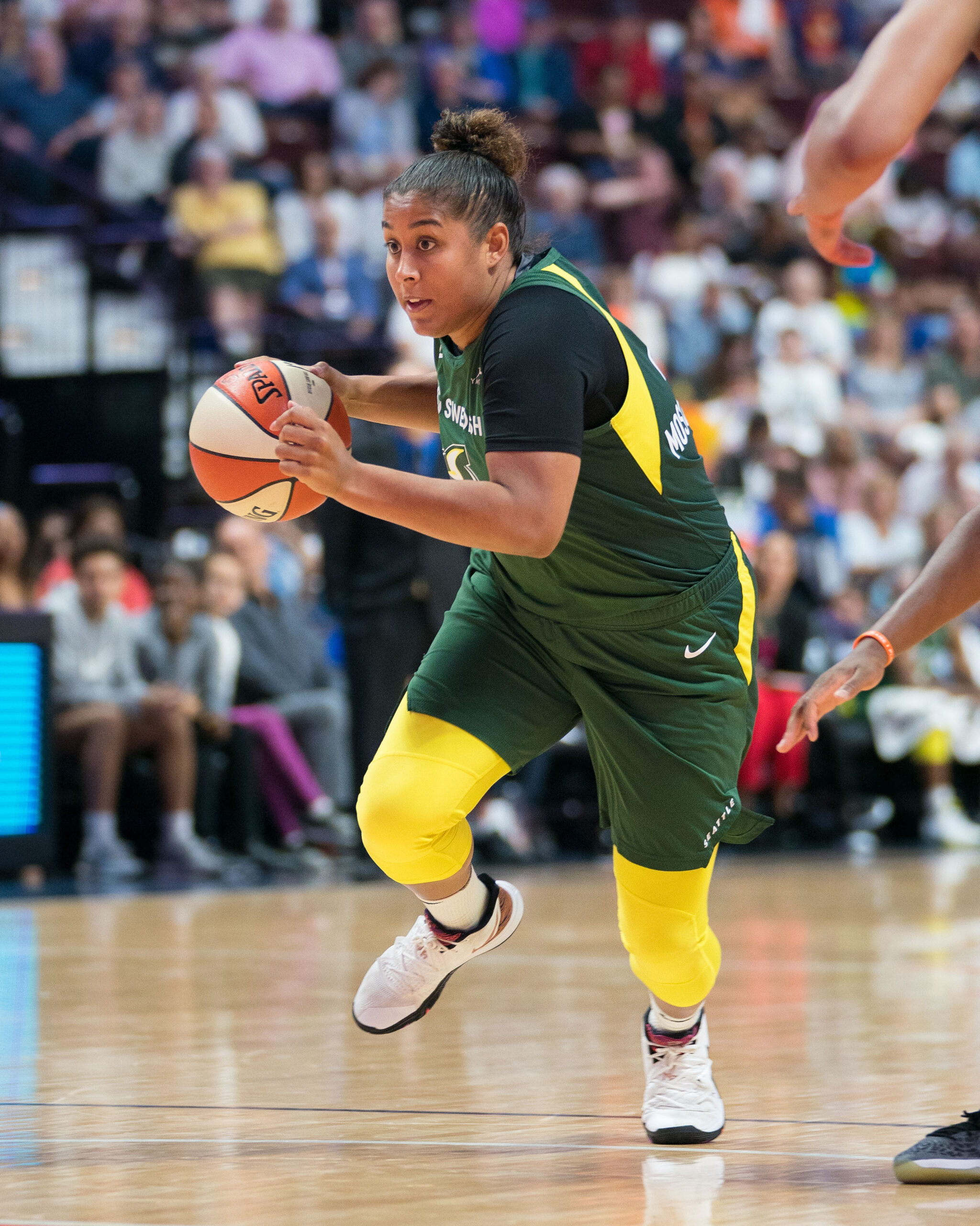 Seattle Storm forward Kaleena Mosqueda-Lewis (23) during the WNBA game between the Seattle Storm and the Connecticut Sun at Mohegan Sun Arena, Uncasville, Connecticut, USA on June 16, 2019. Photo Credit: Chris Poss