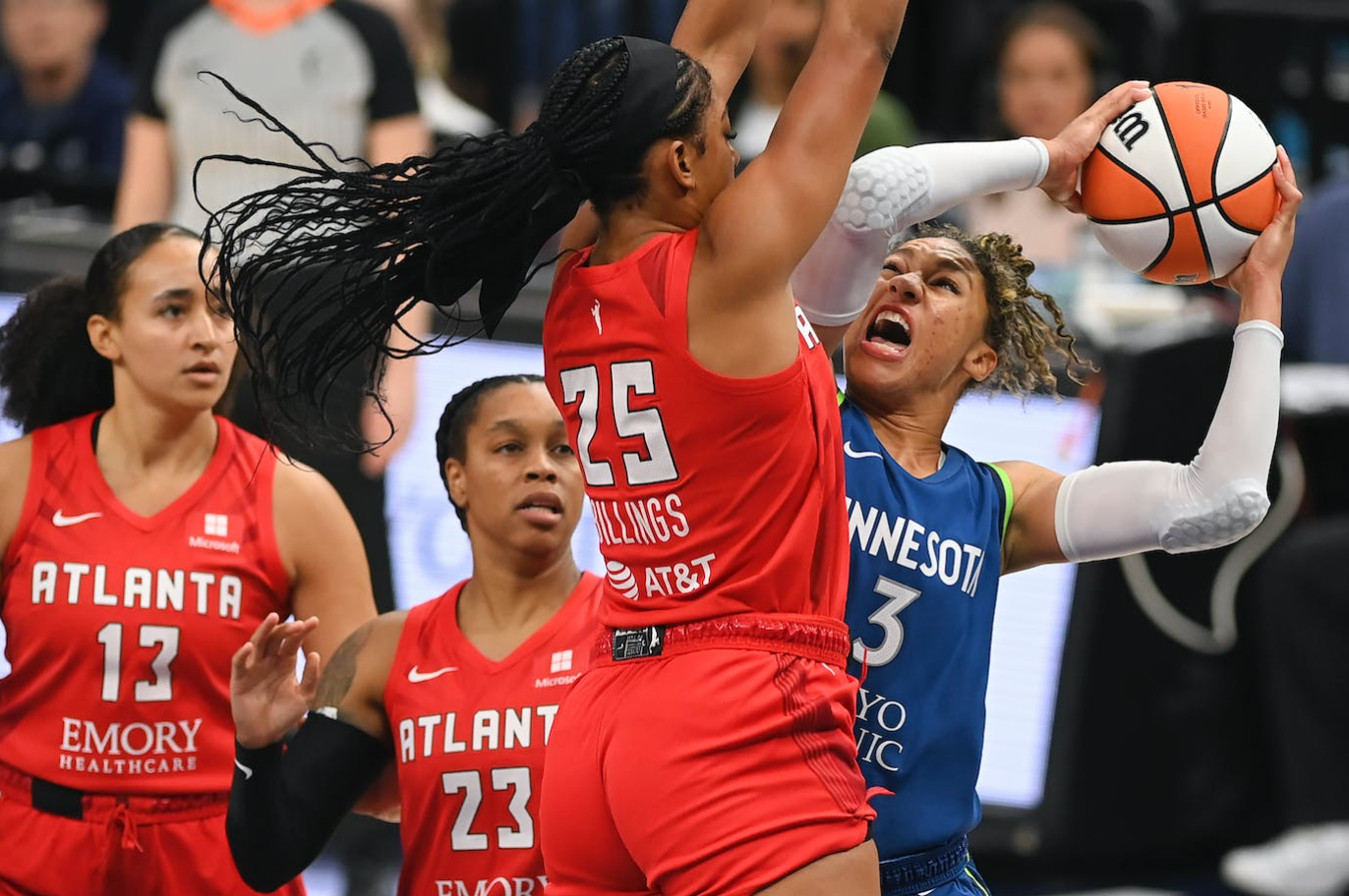 Monique Billings' defense impact plays a major role in the Atlanta Dream's 19-point comeback over the Lynx on May 23 (Photo credit: Aaron Lavinsky, The Star Tribune)