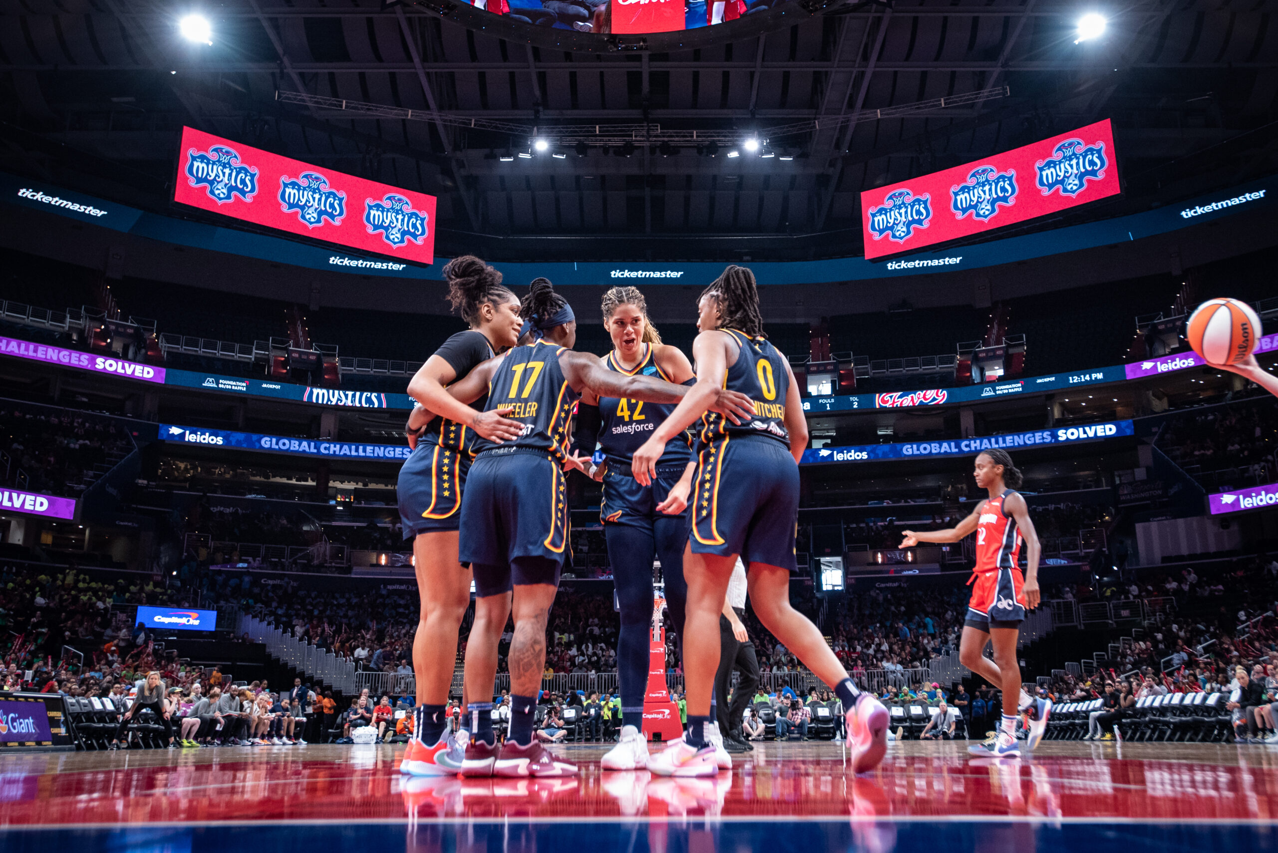 Indiana Fever Amanda Zahui B Victoria Vivians Kelsey Mitchell Erica Wheeler
