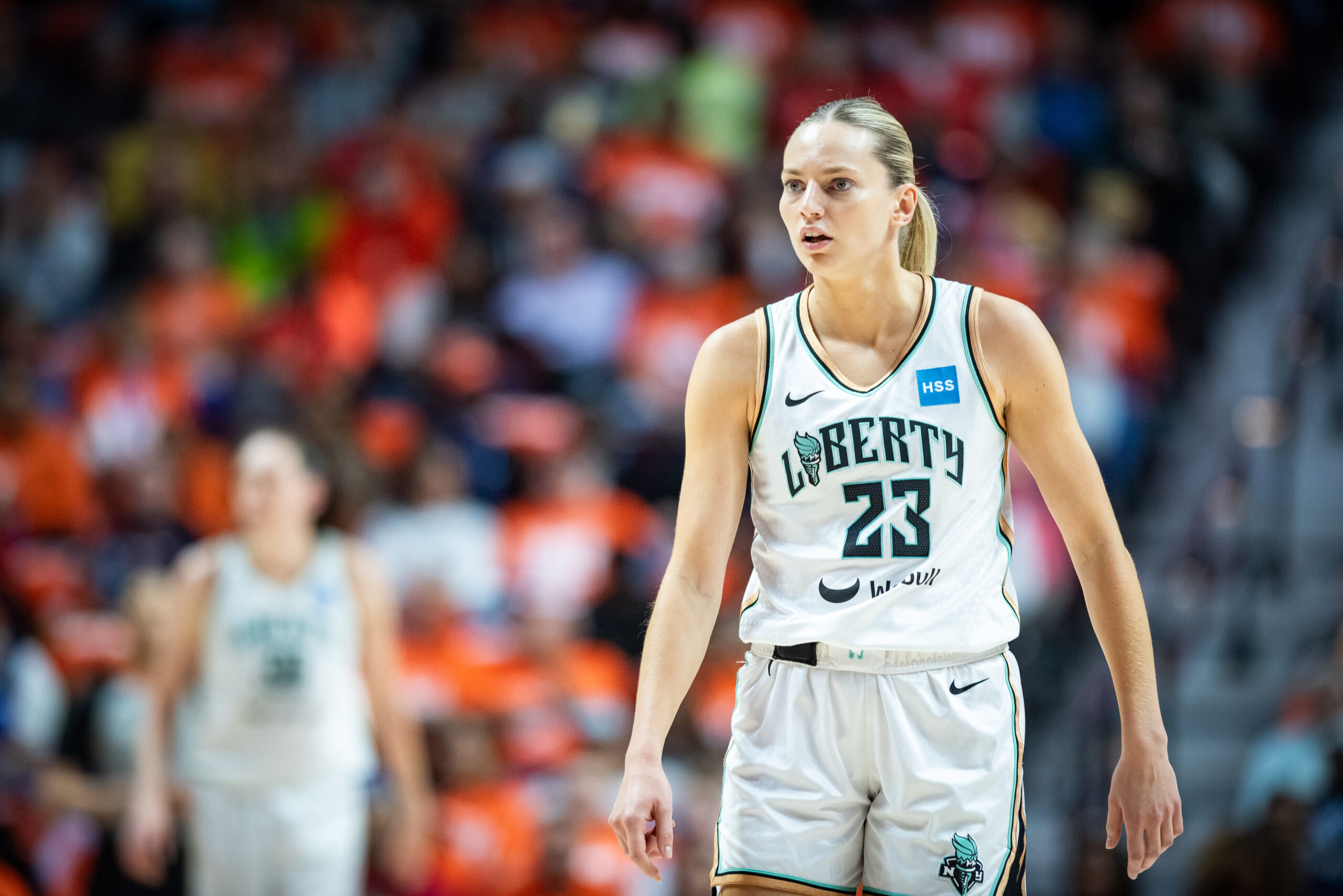 Marine Johannès is focused on the game.