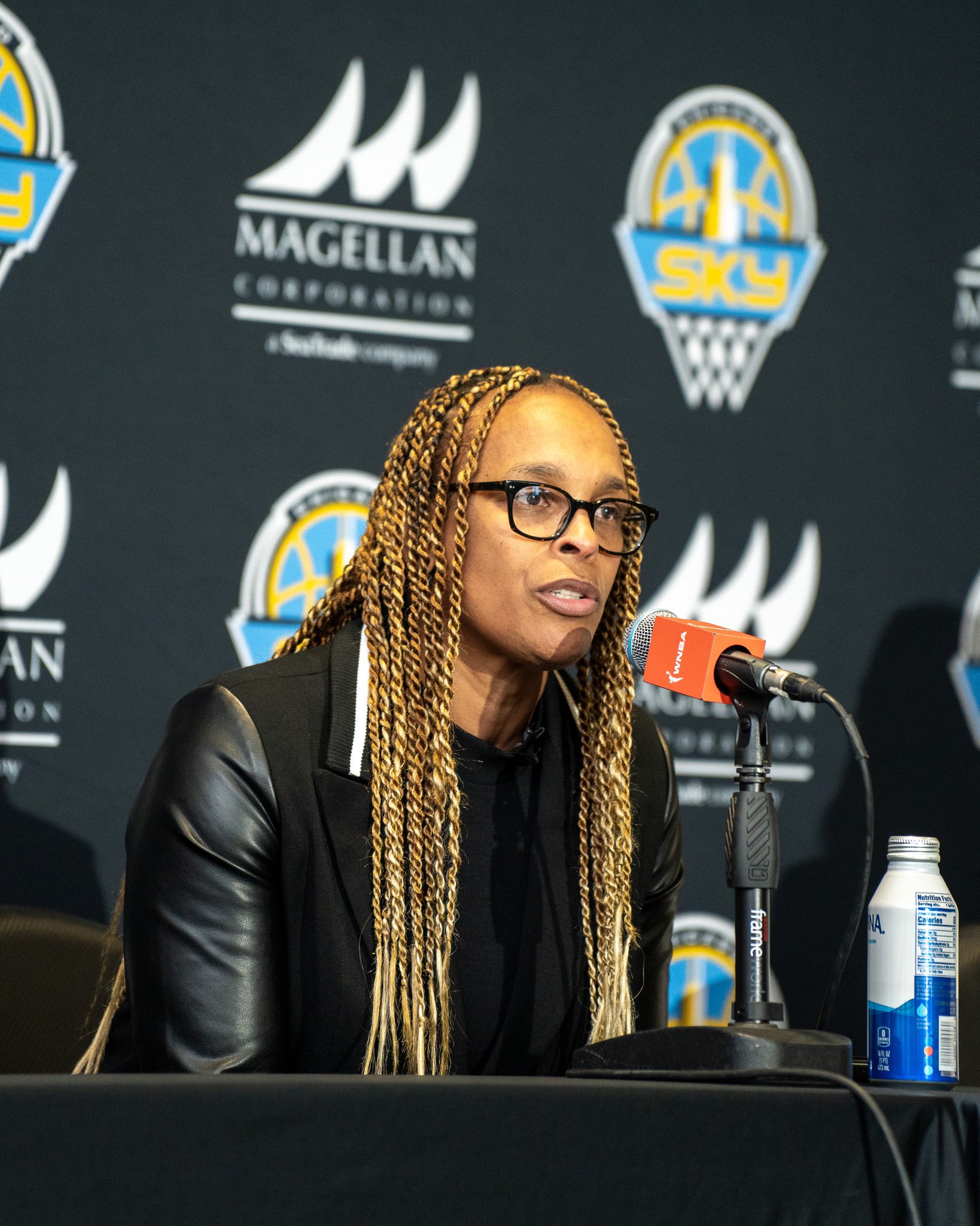 Sky Head Coach Teresa Weatherspoon at the Introductory Press Conference October 24. 2023 (photo via Chicago Sky Twitter)