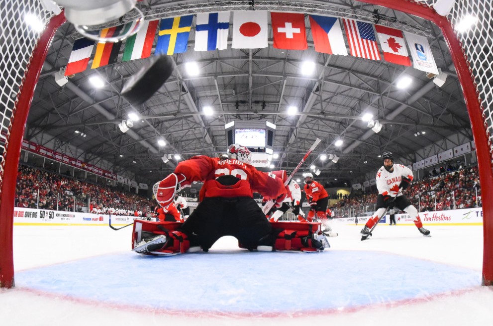 Canadian goal is scored vs Switzerland