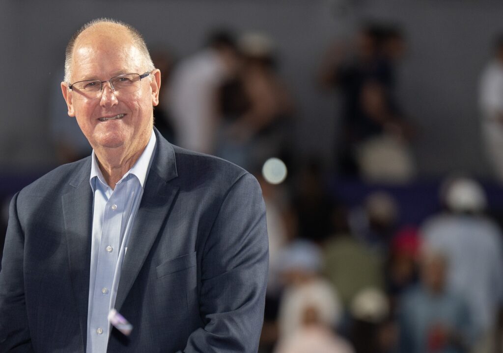 Nov 6, 2023; Cancun, Mexico; WTA CEO Steve Simon at the trophy presentation on day nine of the GNP Saguaros WTA Finals Cancun. Susan Mullane-USA TODAY Sports