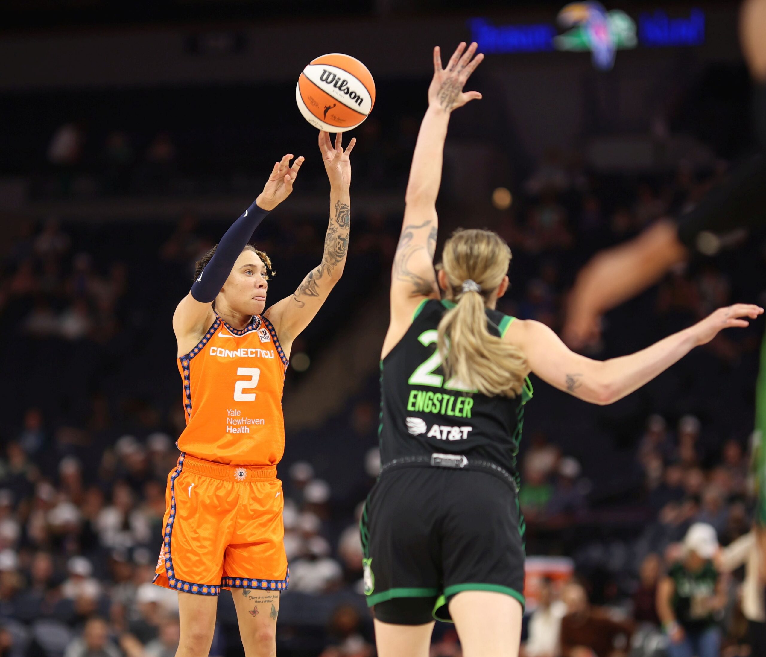 MN Lynx vs Connecticut Sun, Natisha Hiedeman (G#2) on June 22nd, 2023 at Target Center in Minneapolis, Minnesota (photo credit John McClellan)