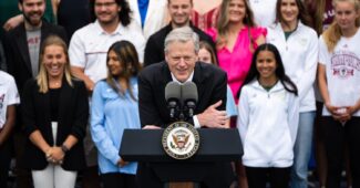 NCAA president Charlie Baker speaks during College Athlete Day at the White House. (USA Today Images)