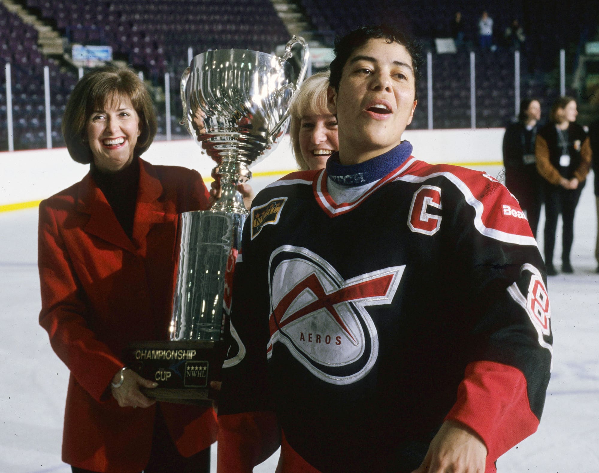 Angela James receives the NWHL Championship Cup