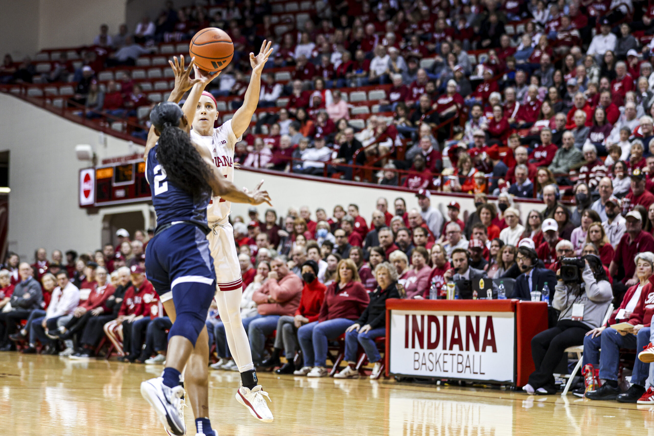Sara Scalia takes a shot for Indiana against Penn State.