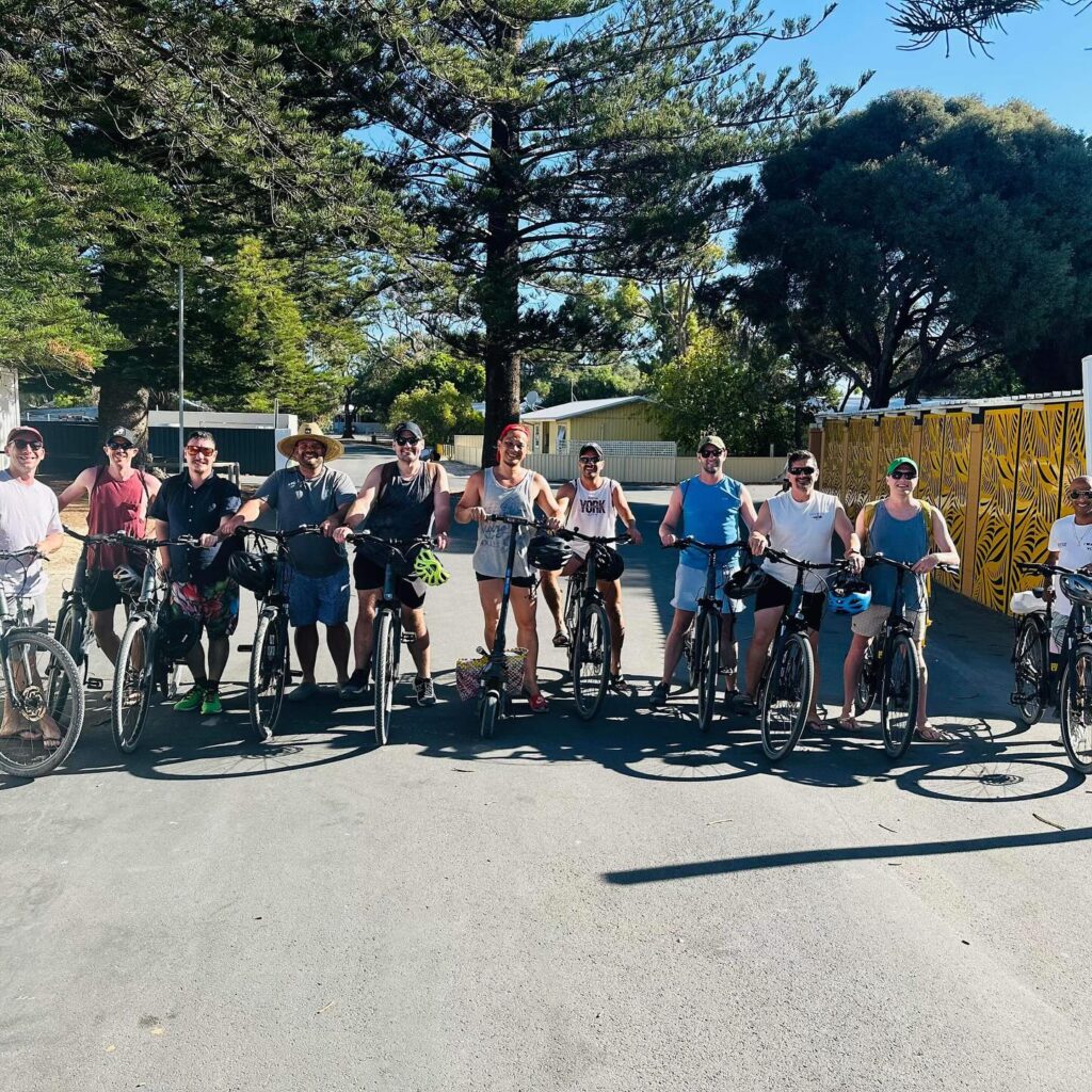 Author Joey Dillon with a group of GLTA players on Rottnest Island