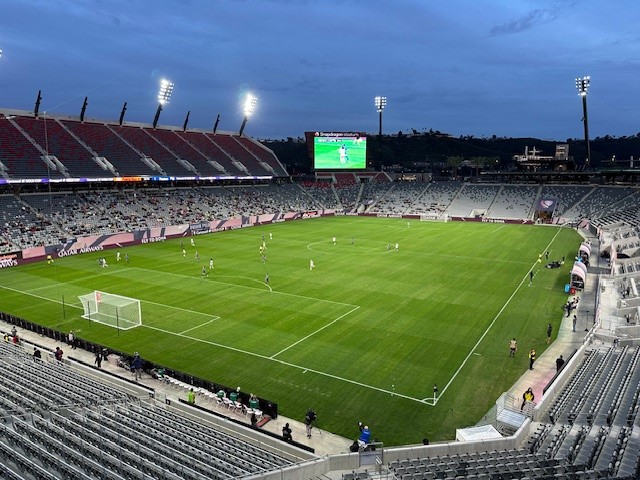 Aerial view of Snapdragon Stadium