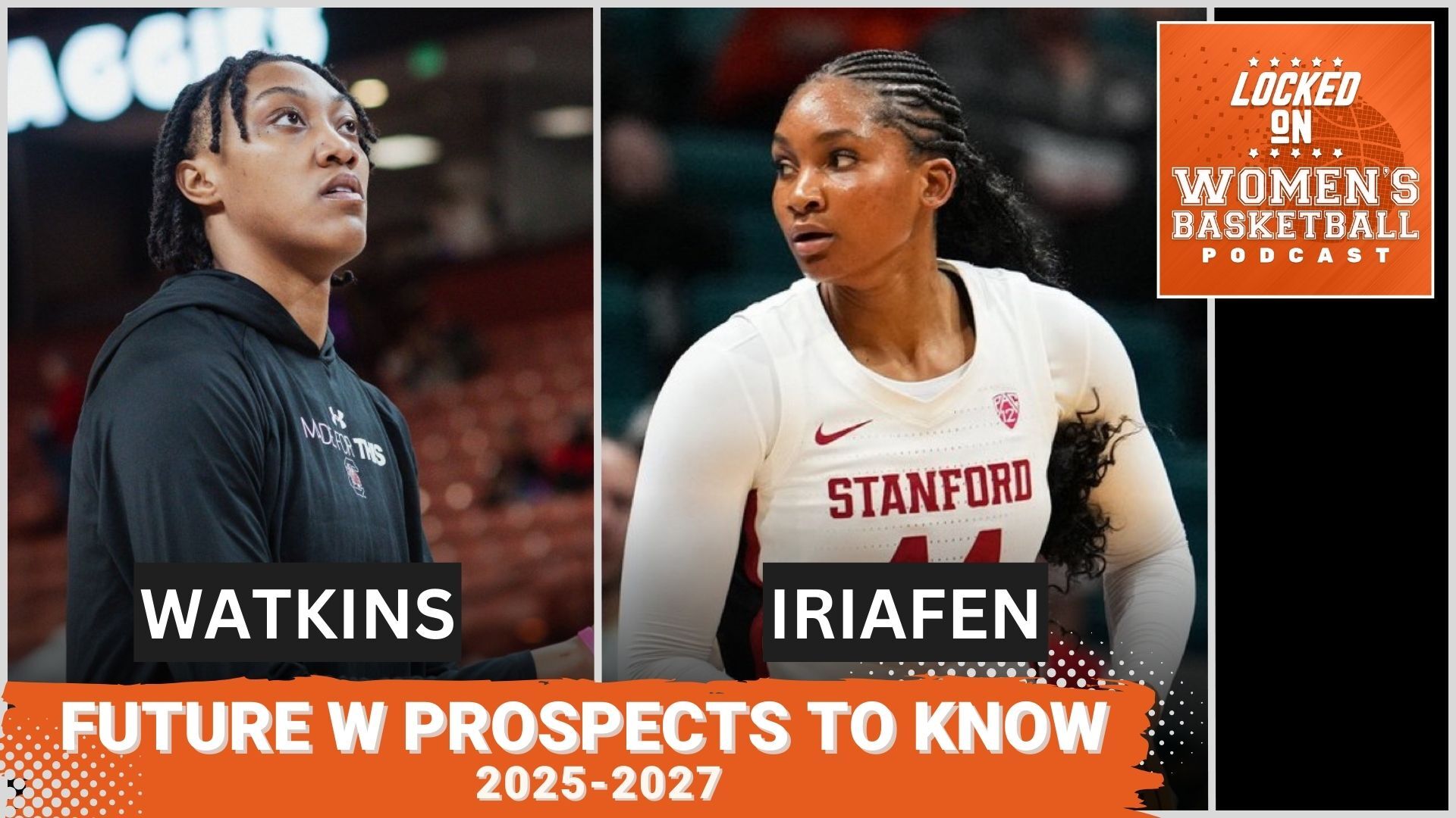 Host Em Adler is joined by co-host Lincoln Shafer to talk about their favorite non-senior prospects in college basketball, including South Carolina’s Ashlyn Watkins and Stanford’s Kiki Iriafen. (Both photos from X, formerly known as Twitter; Left: @GamecockWBB Right: @StanfordWBB)