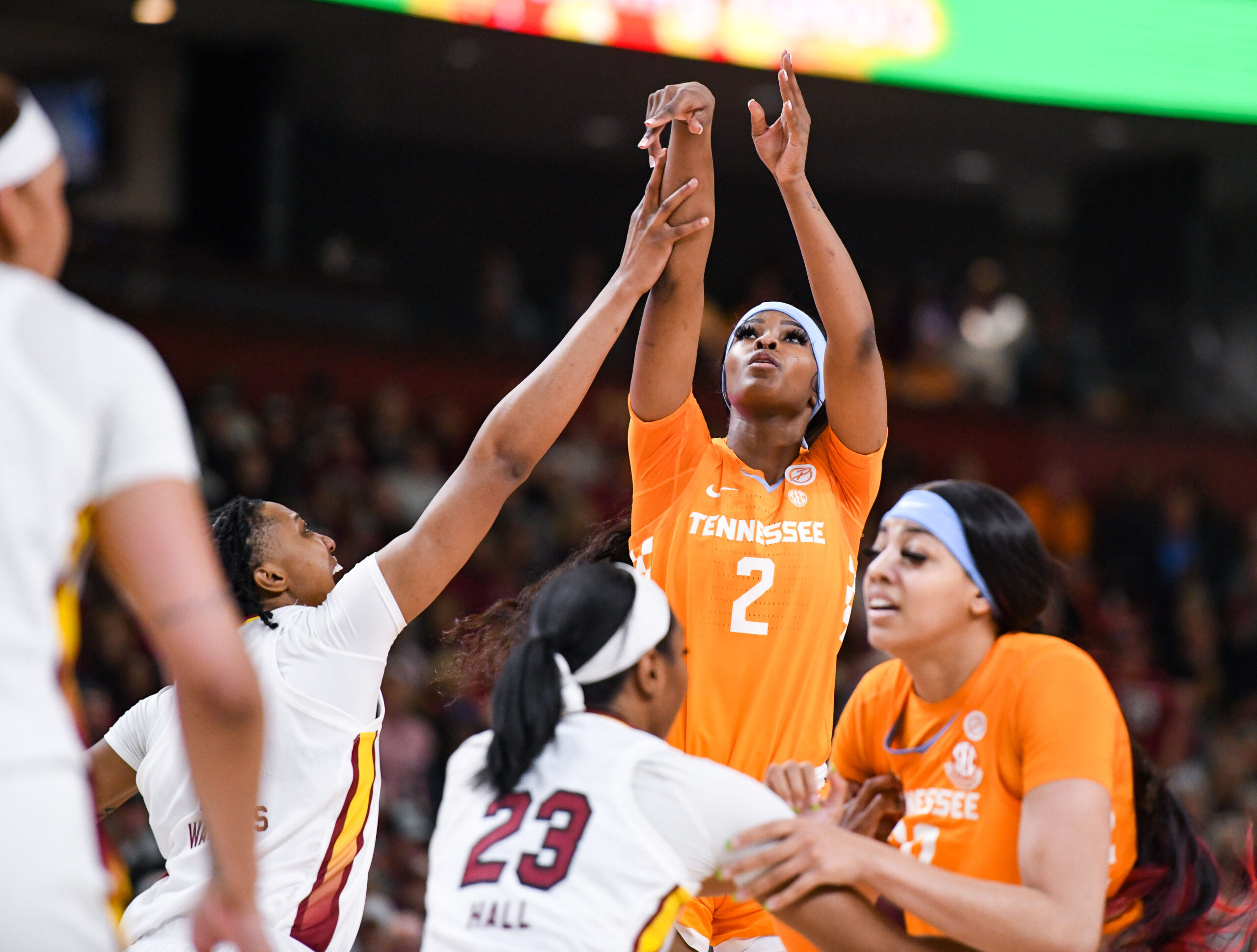 GREENVILLE, South Carolina - MARCH 09 - Bon Secours Arena during the Women’s Basketball SEC Tournament between the the Tennessee Volunteers and South Carolina Gamecocks at Bon Secours Arena in Greenville, South Carolina on Saturday, March 9, 2024.