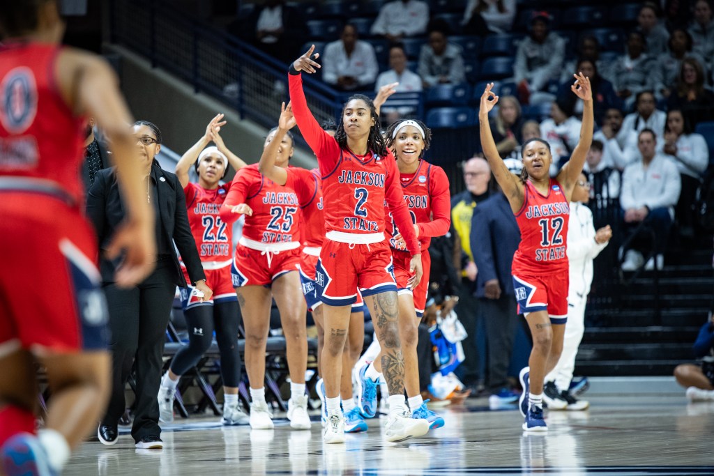 Jackson State set a school record for wins in a season with 26 this season. The Tigers were seeded 14th and fell to third-seeded UConn in the NCAA Tournament last weekend. (Photo credit: Domenic Allegra)