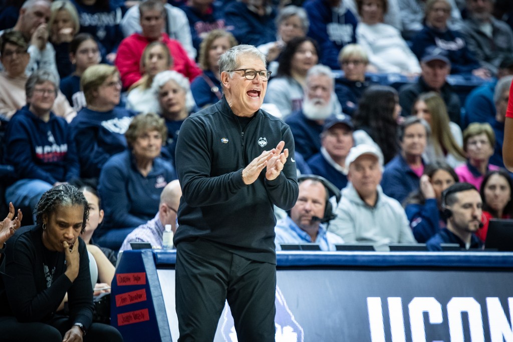 UConn head coach Geno Auriemma had plenty of positives regarding Jackson State head coach Tomekia Reed and her program following their win over the Tigers in the NCAA First Round (Photo credit: Dominic Allegra)