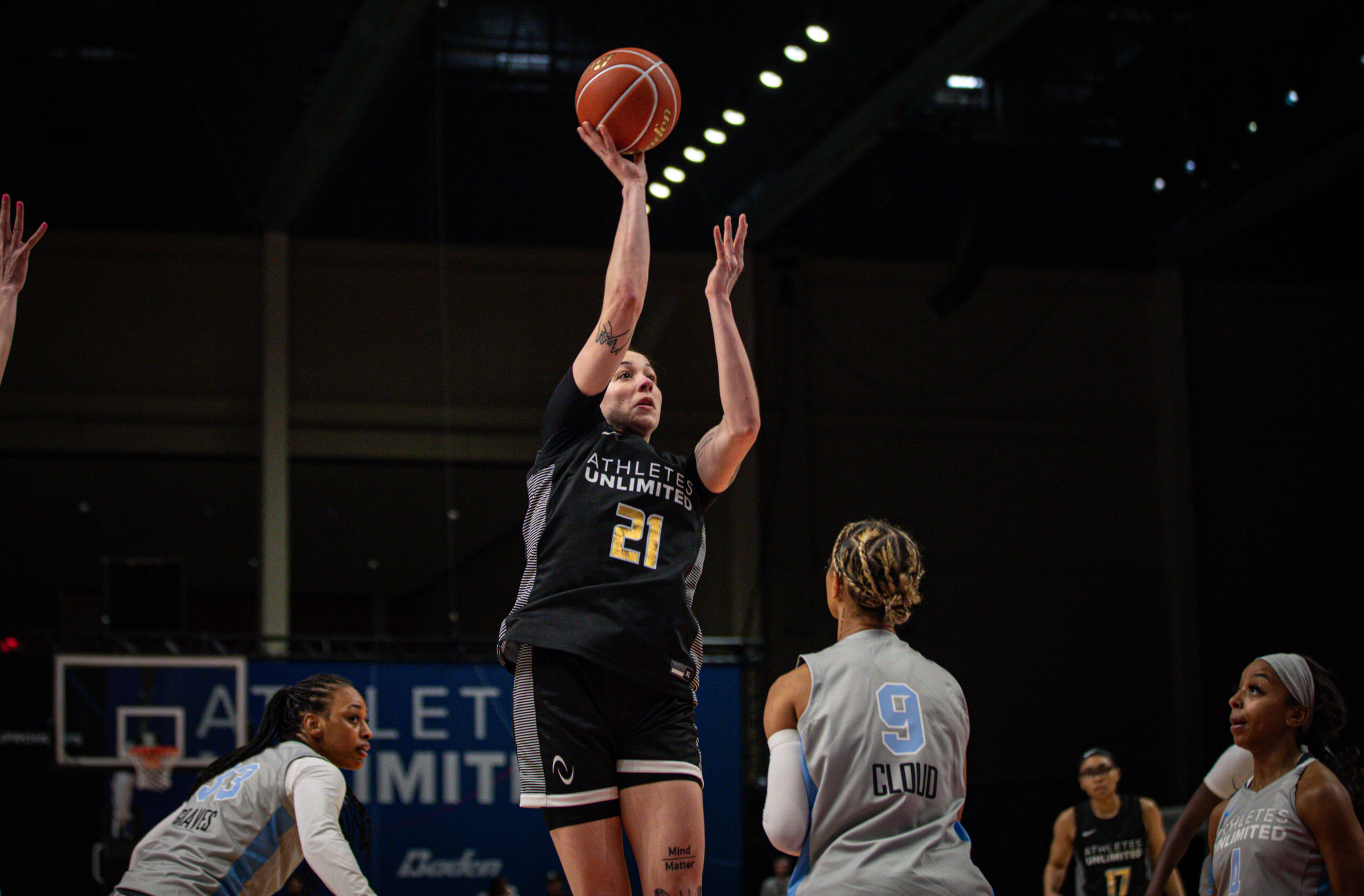 Emily Engstler pulls up for a shot