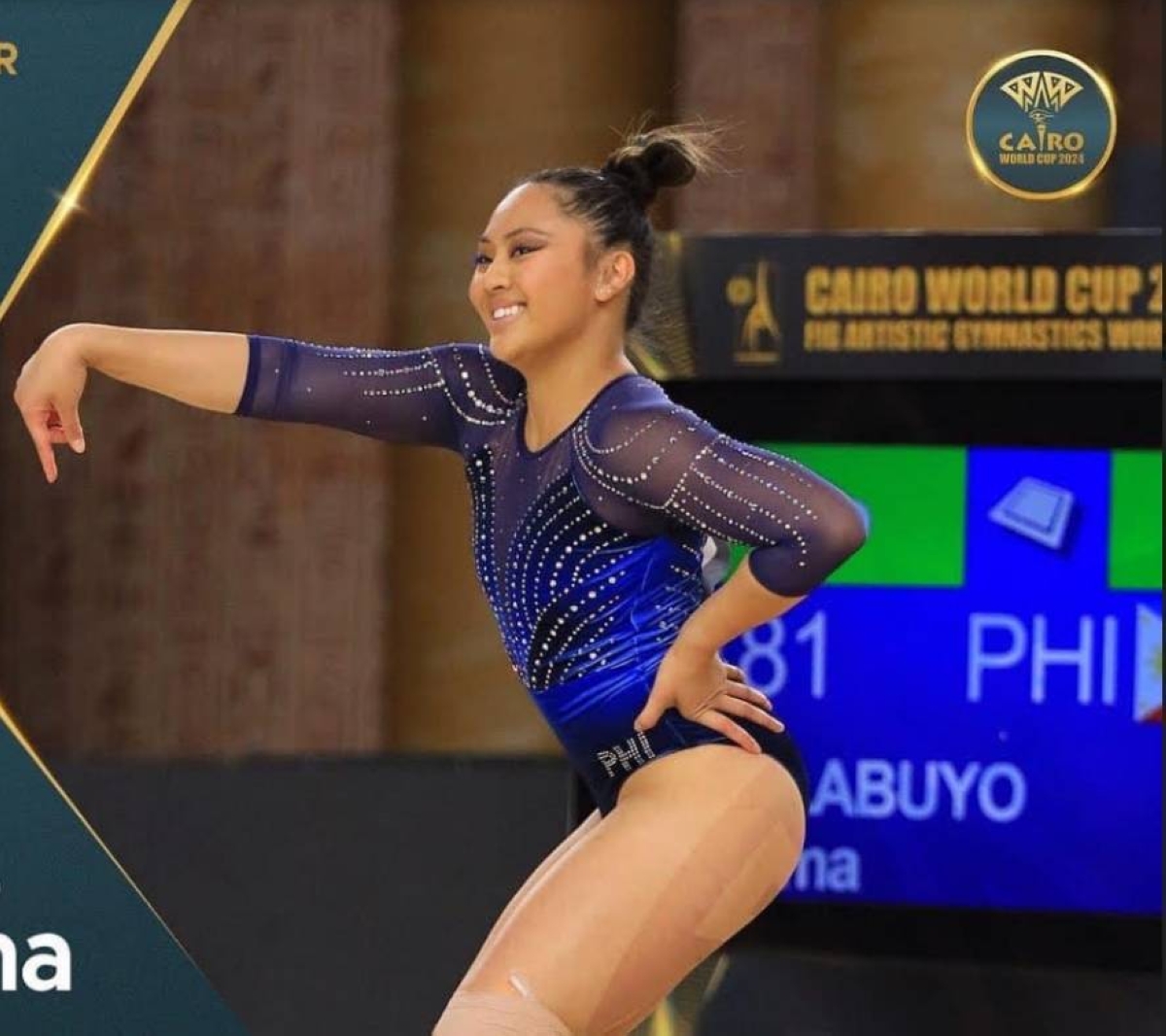 Emma Malabuyo competing in Cairo for the Philippines