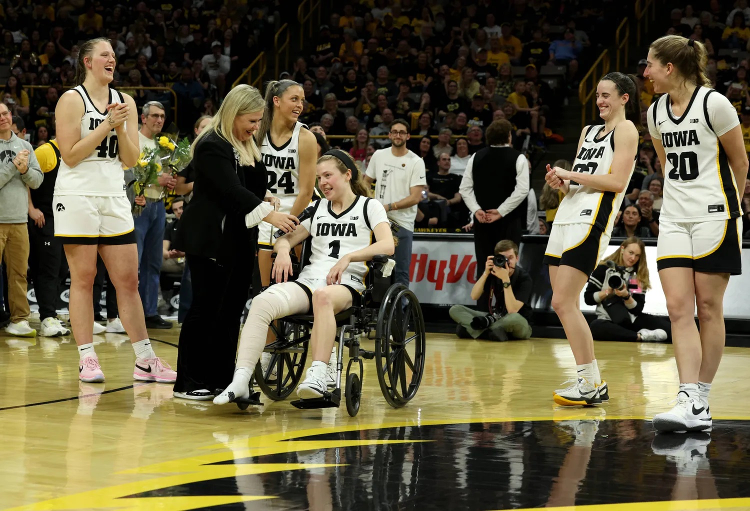 Iowa senior Molly Davis and ESPN's Holly Rower