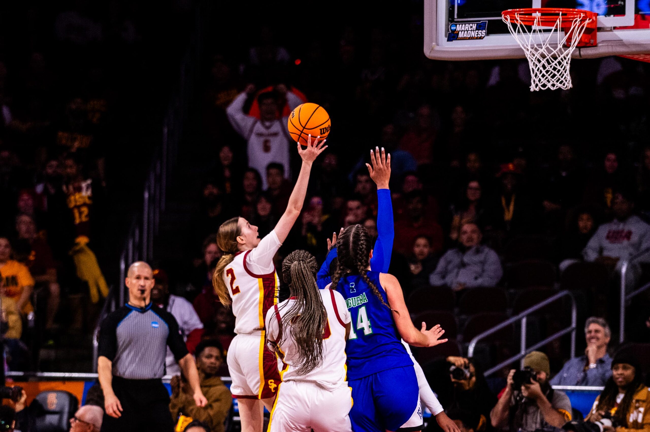 USC's India Otto drives to the basket for a layup