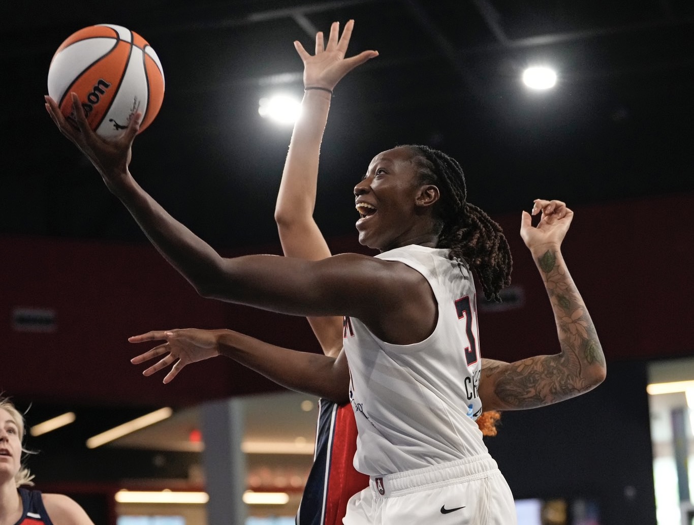 Atlanta Dream center Tina Charles drives for a layup